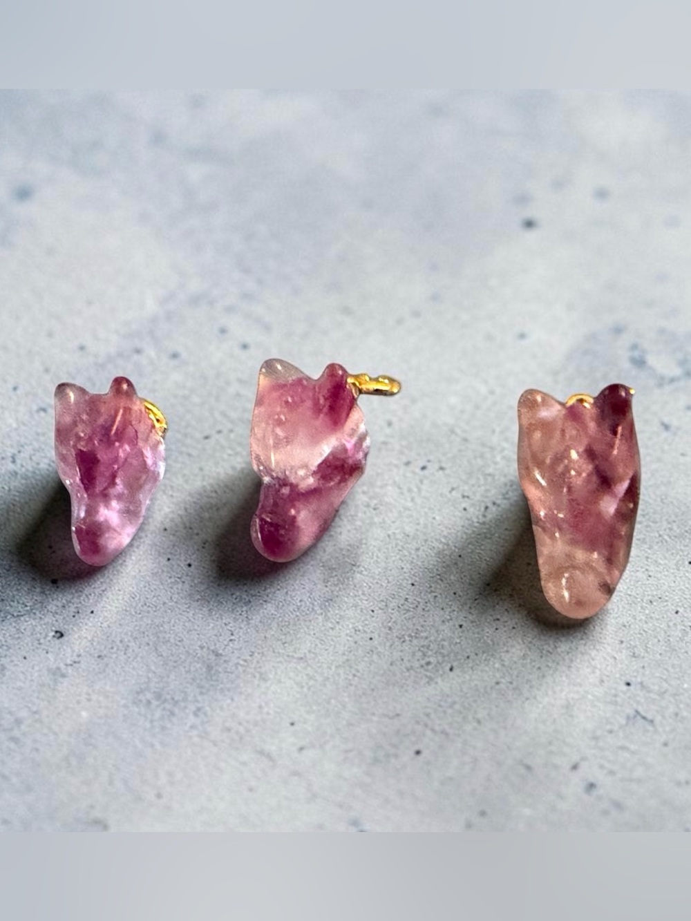 Purple Fluorite Dragonhead Crystal Charm (1) - Picture 6 of 8